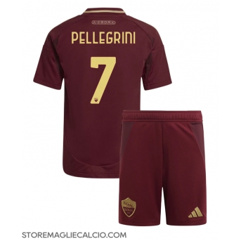 AS Roma Lorenzo Pellegrini #7 Maglia Gara Casa Repliche 2024-25 Bambino Maniche Corte